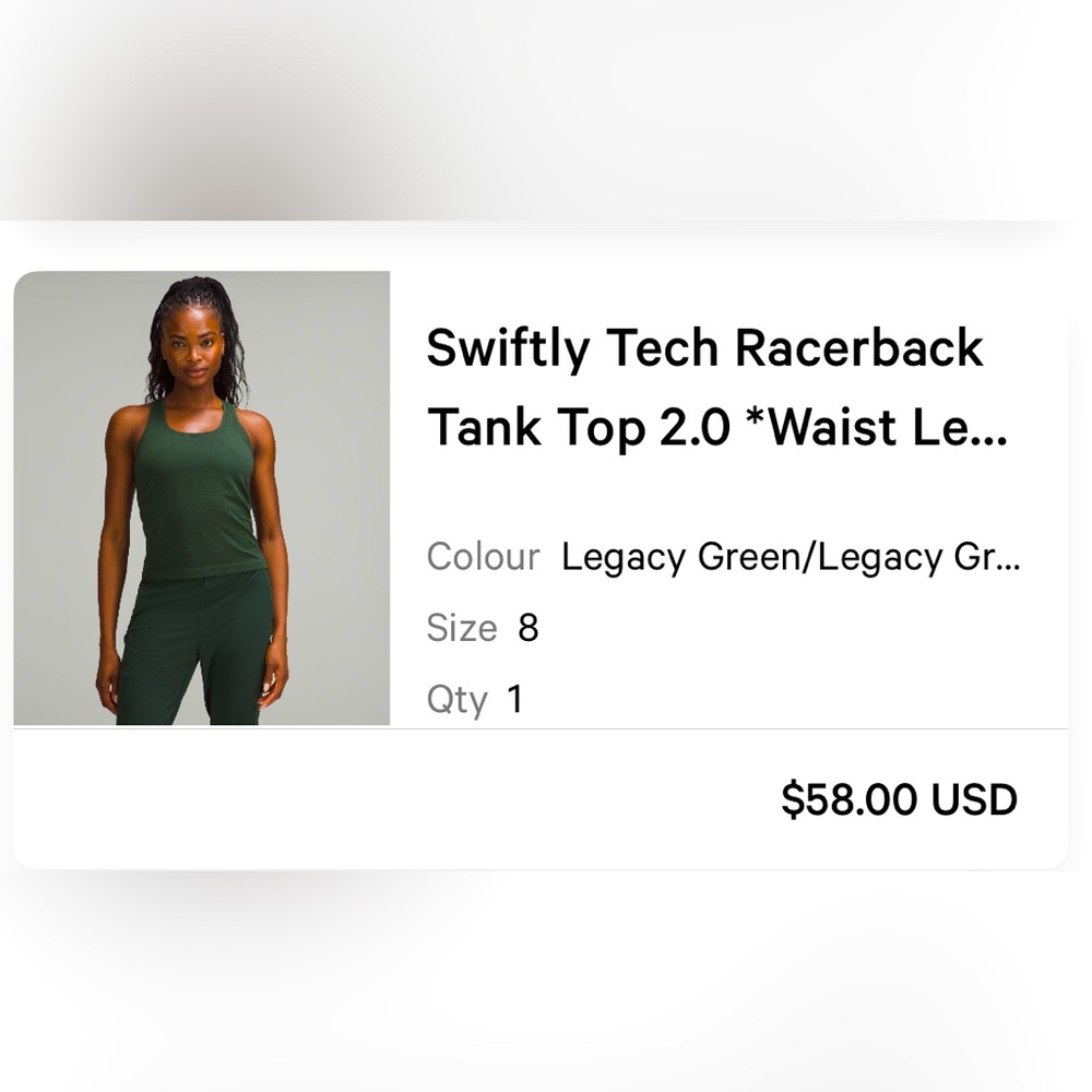 Lululemon swiftly tech legacy green